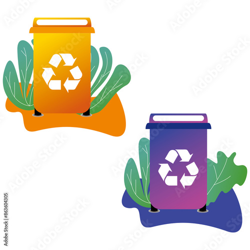 Trash can vector. isolated icon illustration. Colored vector trash can sign icon