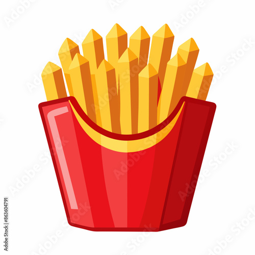 French fries isolated on white background