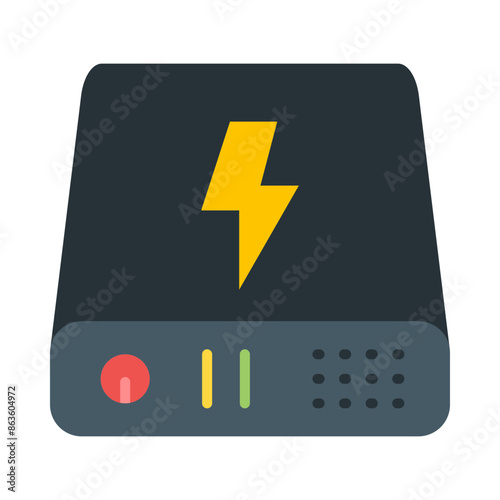 Power Bank Flat Icon Design