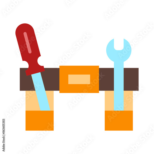 Tool Belt Flat Icon Design