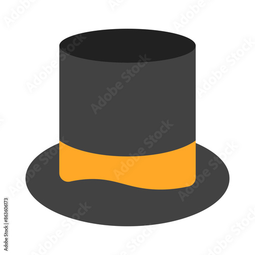 Top Hat Flat Icon Design