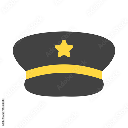 Peaked Hat Flat Icon Design