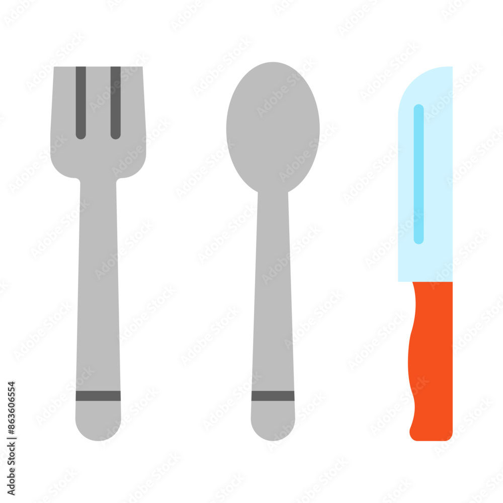 Cutlery Flat Icon Design Cutlery Flat Icon Design