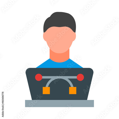 Graphic Designer Flat Icon Design