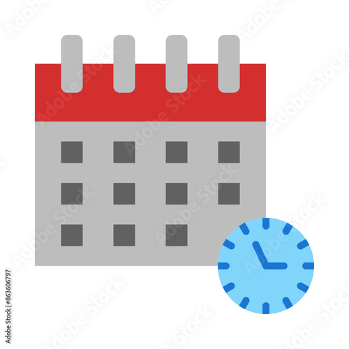 Deadline Flat Icon Design