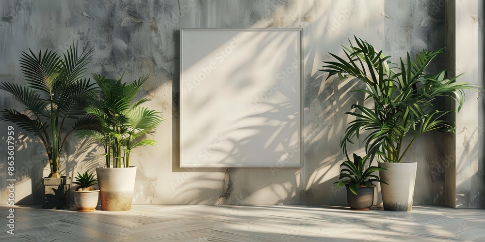 Empty Frame With Tropical Plants and Sunlight Empty Frame With Tropical Plants and Sunlight