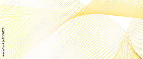 Vector gold wavy technology curve lines on transparent background with wave element for design, digital frequency track equalizer, stylized line.