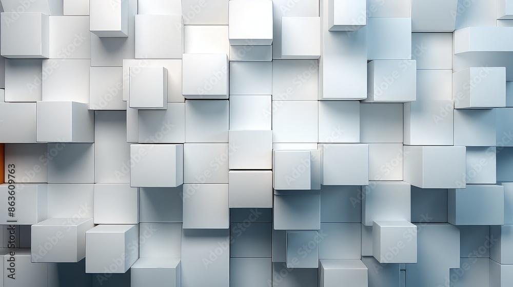 Abstract textured white cubes in empty space Futuristic background Abstract textured white cubes in empty space Futuristic background