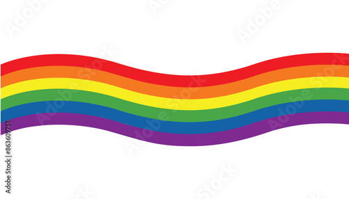 LGBT 6 colors rainbow flag ribbon