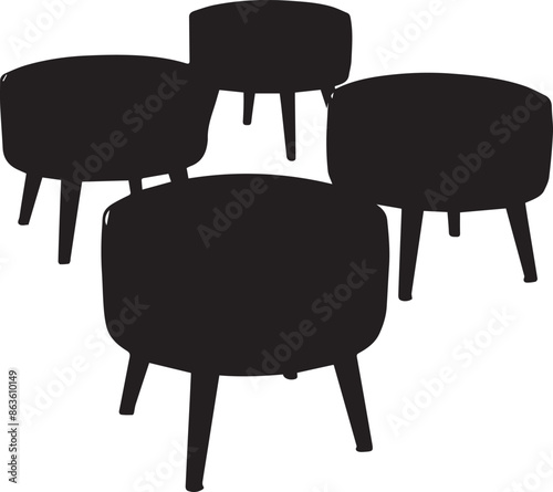 Ottoman Modern Black Silhouette Design Elements