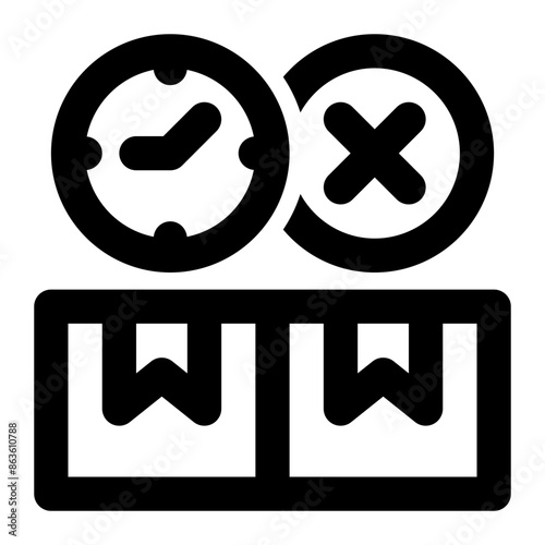 obsolete stock, out of stock, restricted stock, expired stock, obsolete, logistics outline icon