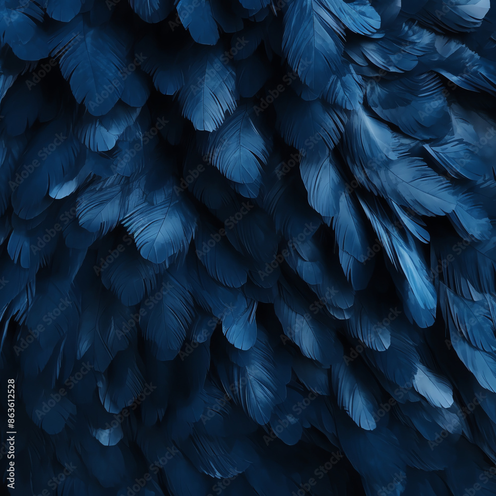 Obraz premium blue feathers background