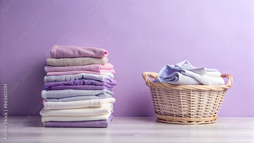 Cleanliness in Lilac: Washed Objects on Soft Background
