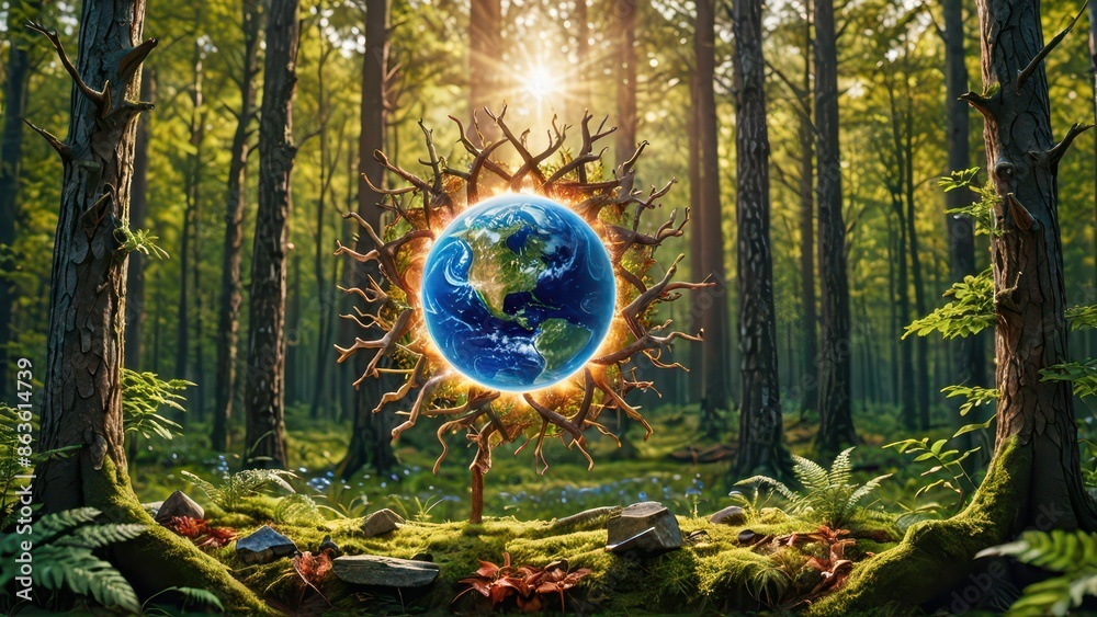 Obraz premium Earth in the Forest.