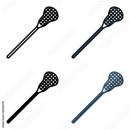 Lacrosse Stick icon represents the stick with a netted head used in lacrosse to catch, carry, and throw the ball.