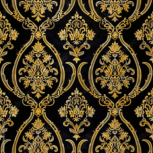 Vintage floral damask seamless pattern for fabric, wallpaper, or decor