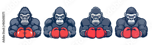 mascot of gorilla boxing for logo boxing team
