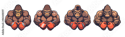 mascot of gorilla boxing for logo boxing team