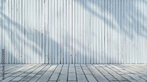 New clean light white Wooden vertical wall texture front view