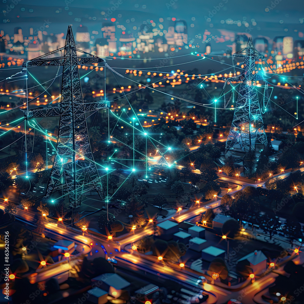 Obraz premium city skyline at night