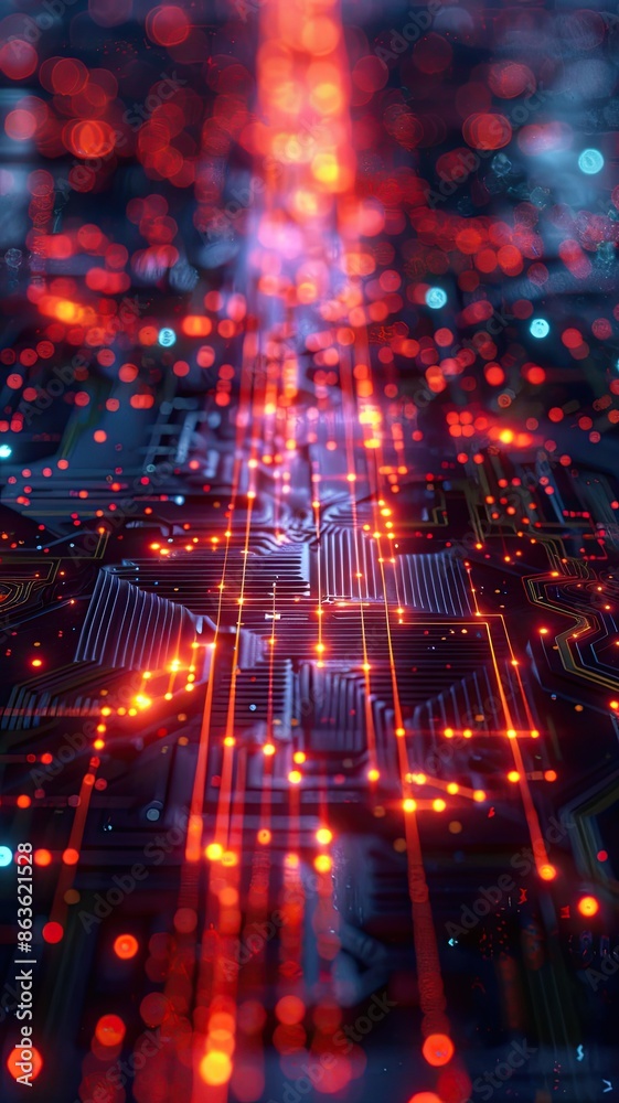 Naklejka premium background with chip, vertically, copy space