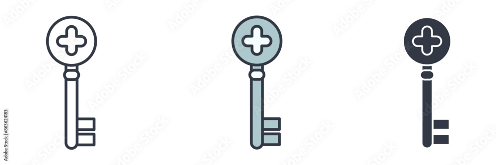 Key Icon symbol vector illustration isolated on white background Key Icon symbol vector illustration isolated on white background