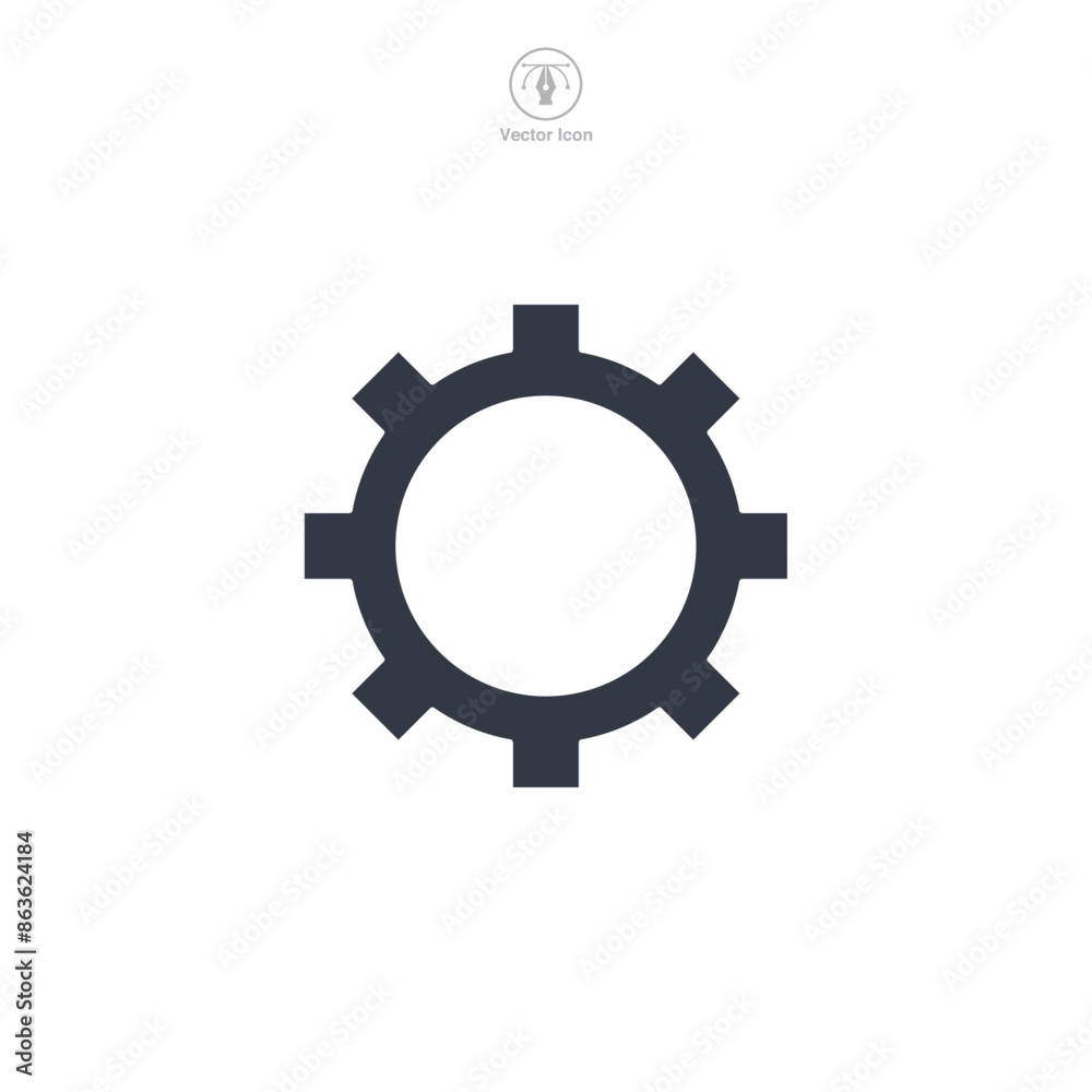 Gear Icon symbol vector illustration isolated on white background Gear Icon symbol vector illustration isolated on white background