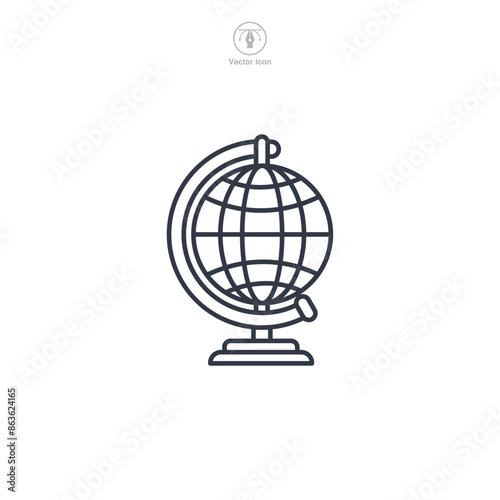 Globe Icon symbol vector illustration isolated on white background