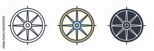 Wheel Icon symbol vector illustration isolated on white background