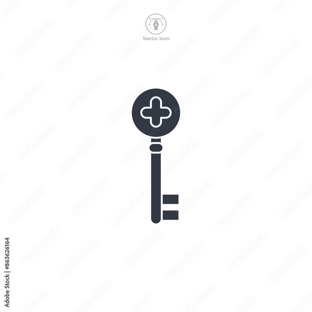 Key Icon symbol vector illustration isolated on white background Key Icon symbol vector illustration isolated on white background