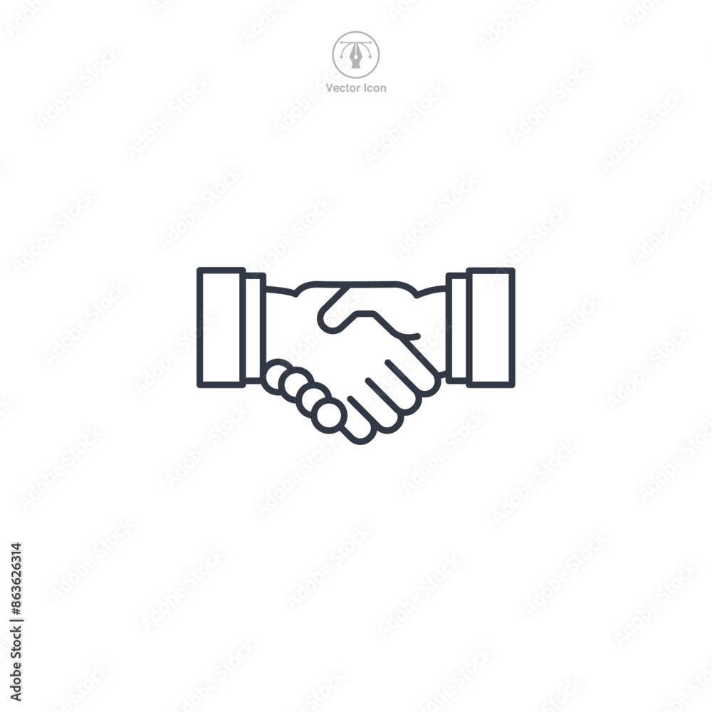 Handshake Icon symbol vector illustration isolated on white background Handshake Icon symbol vector illustration isolated on white background