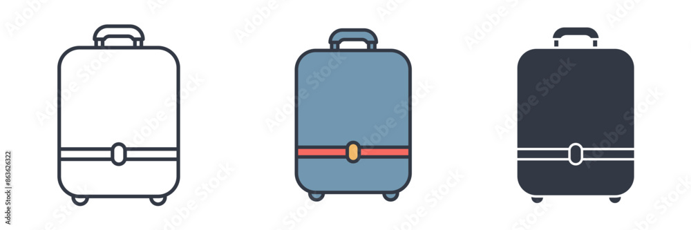 Suitcase Icon symbol vector illustration isolated on white background Suitcase Icon symbol vector illustration isolated on white background