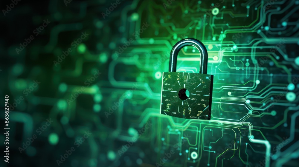 Cyber security concept, digital lock. Cyber security concept, digital lock.