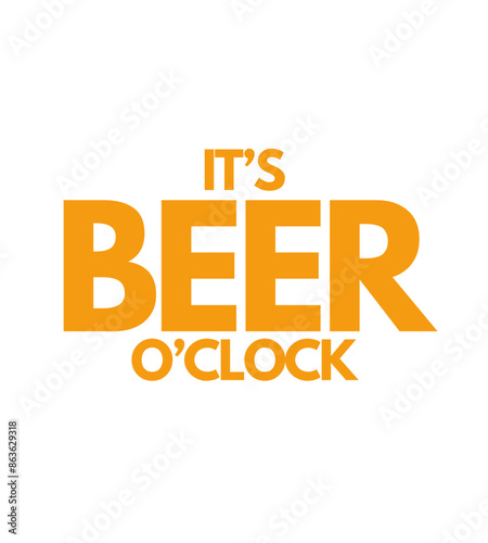 T Shirt Design it's beer o'clock