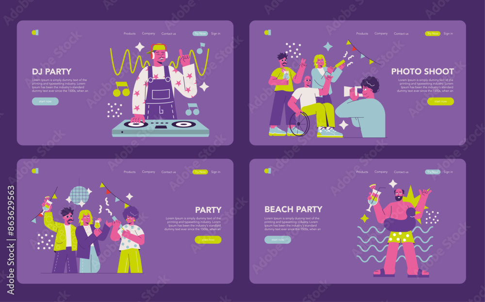 Party. Flat Vector Illustration Party. Flat Vector Illustration