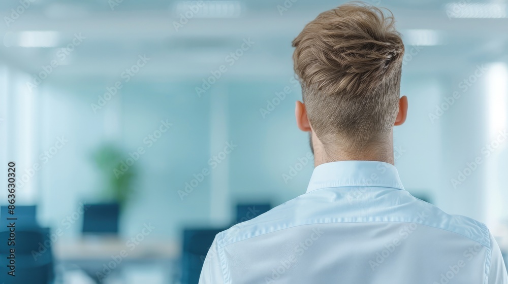 Office Worker Engaged in Daily Routine Office Worker Engaged in Daily Routine