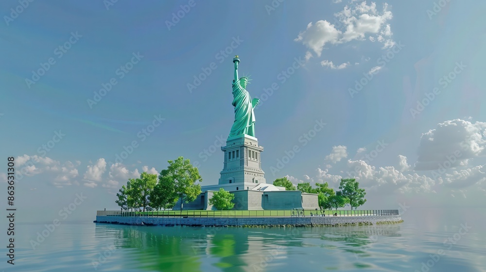 38 American historical landmarks flat design worm's-eye view heritage theme 3D render Complementary Color Scheme 38 American historical landmarks flat design worm's-eye view heritage theme 3D render Complementary Color Scheme