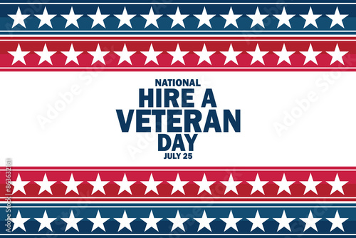 National Hire a Veteran Day wallpaper with shapes and typography, banner, card, poster, template. National Hire a Veteran Day, background