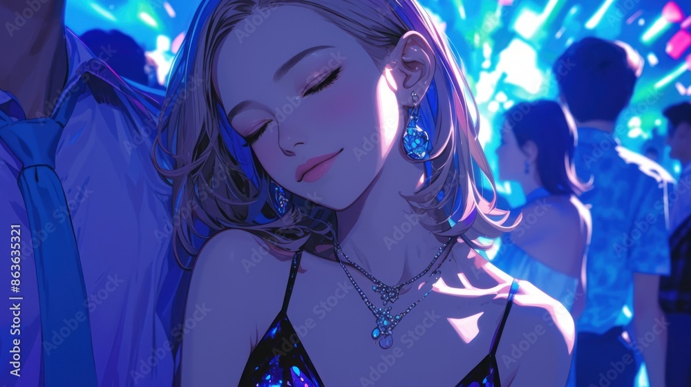 woman at a party in a club woman at a party in a club