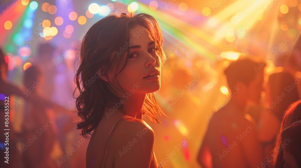 woman at a party in a club woman at a party in a club