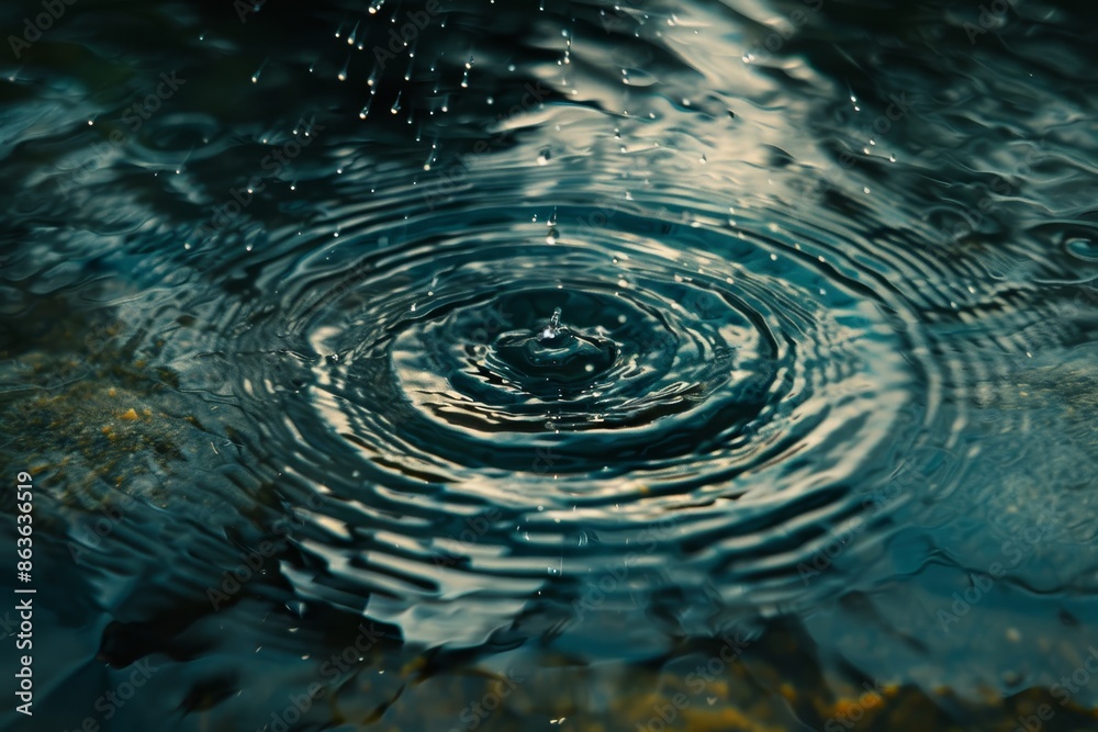Serene pond scene showcasing high quality image of water ripples in tranquil environment Serene pond scene showcasing high quality image of water ripples in tranquil environment