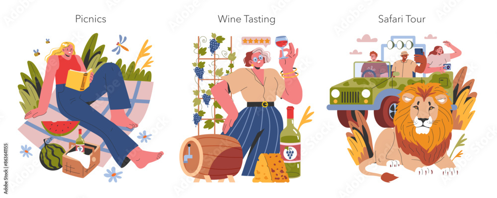 Fototapeta premium Vacation. Flat Vector Illustration
