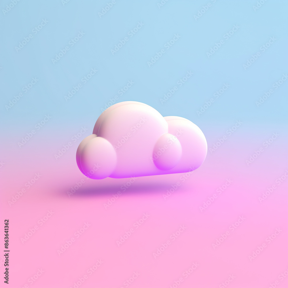 3d cloud on a pink and blue background 3d cloud on a pink and blue background