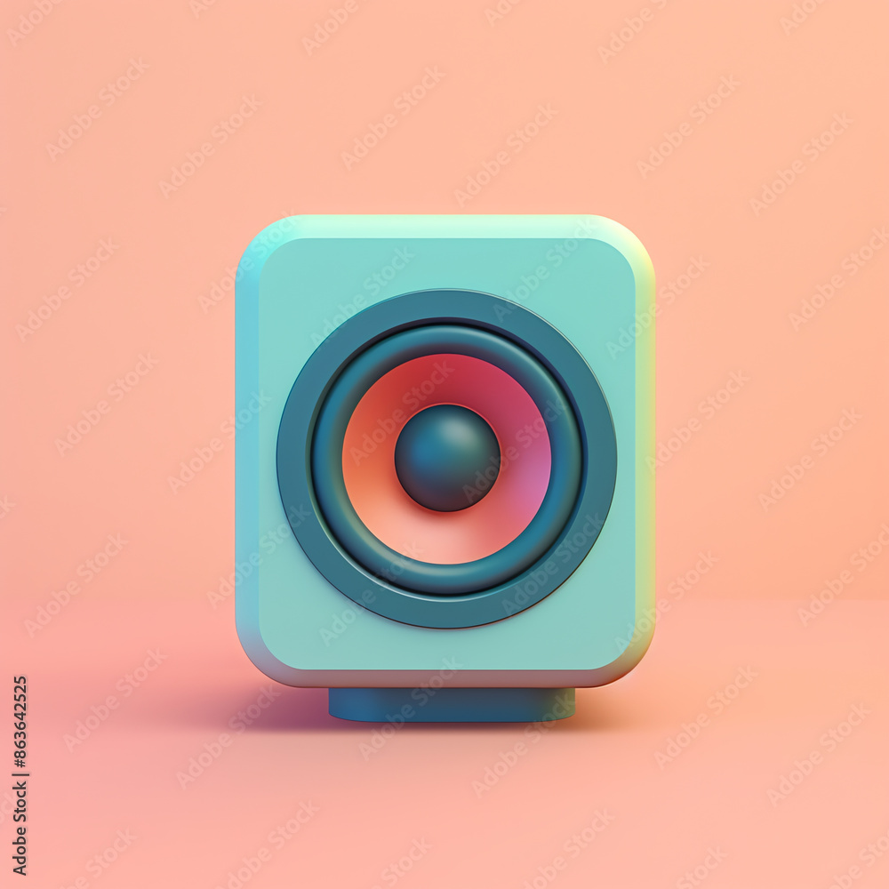 3d speaker on a pink background 3d speaker on a pink background