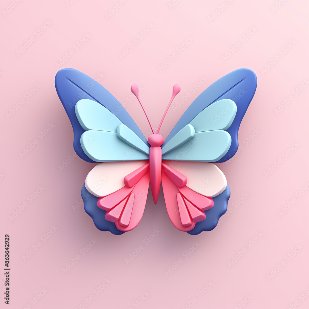 a blue and pink butterfly on a pink background a blue and pink butterfly on a pink background