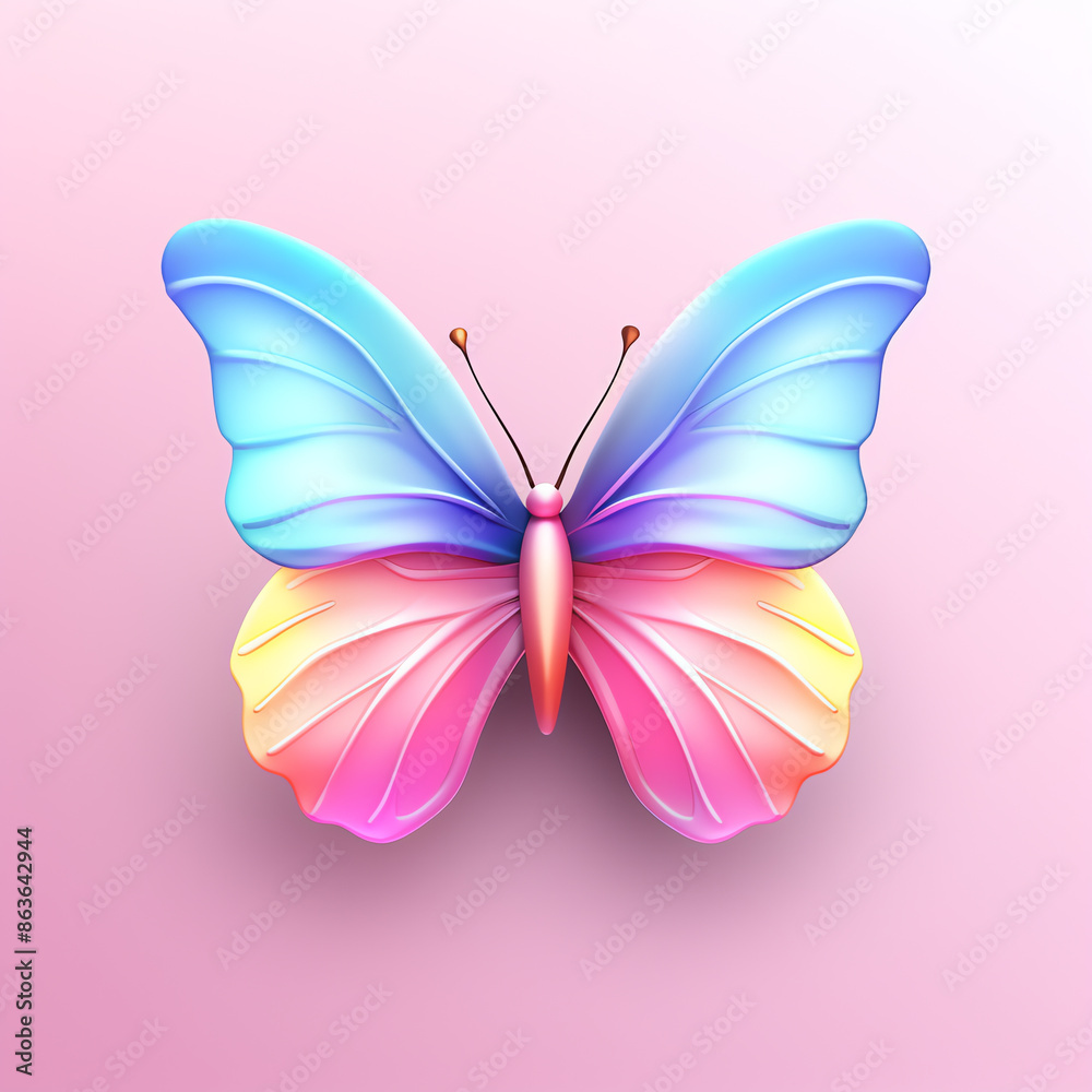 a colorful butterfly on a pink background a colorful butterfly on a pink background