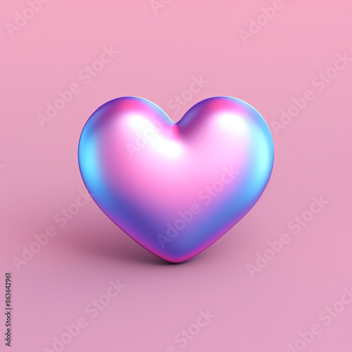 a 3d heart on a pink background