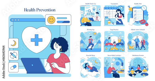 Health Prevention. Flat Vector Illustration