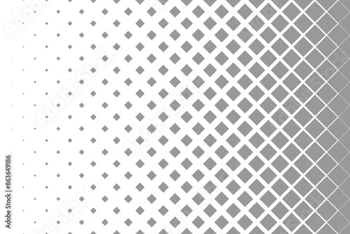 Horizontal halftone with grey rhombus pattern background. Vector Illustration.