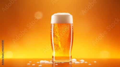 a glass of beer with foam on top